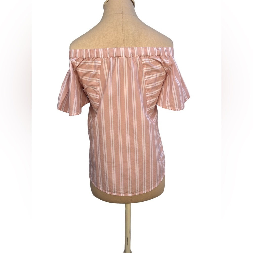 B.P. Off the Shoulder Pink Striped Blouse | Size XS - Picture 4 of 12